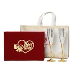 INTERNATIONAL GIFT German Silver Plated Wine Glass with Best Wishes (Set of 2 Pieces)