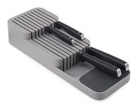 Joseph Joseph 85120 DrawerStore Kitchen Drawer Organizer Tray for Knives Knife Block, Gray