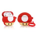 YIGEYI Silicone Case Compatible with Airpods 1&2 Funny Cute 3D Cartoon Cover [Game Animation Cartoon Series] (Super Mushroom)