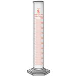 213I12 Karter Scientific 100ml Glass Graduated Cylinder, Single Metric Scale