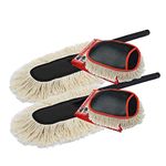 Jopasu Car Duster Brush & Mini Duster Brush Pack of 2 Combo for Cleaning Dry Dust on Cars & Bikes. Scratch Proof, Water Saver & Eco-Friendly Brush for Dusting