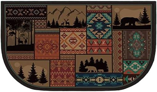 Demissle Fireplace Hearth Rug Fireplace Mats Cabin Southwestern Fireproof Fireplace Rug Fire Resistant Mat for Wood Stove Floor for Kitchen Indoor Outdoor(27 x 48 Inch,Classic)