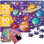 QUOKKA Giant Space Shaped Puzzles for Kids Ages 4-6 - 2x3 Feet 70 Piece Puzzles for Toddlers 3-5 - Large Floor Educational Kids Puzzles Ages 2-4 - Solar System Planet Puzzle Toy for Boys and Girls