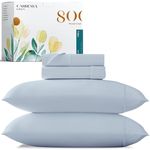 Carressa Linen 800 Thread Count Long Staple Soft Egyptian Cotton Sheet Set, 3 Piece Set, Twin Sheets, Upto 17 in Deep Pocket, Smooth & Soft Sateen Weave, Deep Pocket, Luxury Bedding, Sky Blue