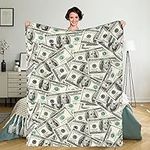 Money Throw Blanket, 100 Dollar Bil