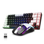 RedThunder K84 Wireless Keyboard and Mouse Combo, Rainbow Backlit Rechargeable Battery, 75% Layout 84 Keys TKL Ultra Compact Gaming Keyboard & Lightweight 3200 DPI Honeycomb Optical Mouse 2-Colors