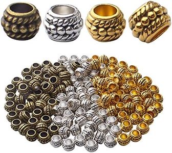 150pcs Spacer Beads Large Hole Tibetan Alloy Rondelle Bead Spacers Column Tube Beads Loose Beads Charm Beads for DIY Jewelry Bracelet Necklace Making Accessory