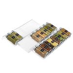 Lifewit 3 Tier 2 Set Spice Rack Organizer for Drawer Acrylic Expandable 7.9" to 15.8" Adjustable Seasoning Herbs Jars Storage Tray Insert for Kitchen Cabinet Countertop Storage, Clear