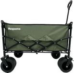 Requena Folding Wagon with Wide Wheels – Portable Trolley for Camping, Beach, Garden, Picnic, Fishing & Shopping – Adjustable Handle, 330lb Heavy-Duty Foldable Cart on Wheels, C-2402 Green