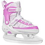 Lake Placid Monarch Adjustable Ice Skates, Medium (1-4), Purple Dots