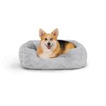 Best Friends by Sheri Soothe & Snooze Lounge Lux Memory Foam Rectangular Dog Bed, Washable, Grey, 30" x 20"