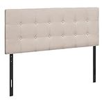 Monarch Specialties I 6004F Bed, Headboard Only, Full Size, Bedroom, Upholstered, Linen Look, Beige, Transitional