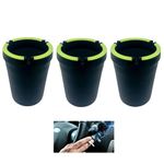 (3 Pack Jumbo) Glow in the Dark Butt Bucket Ashtray Cigarette Cup Car Ash Holder Portable Truck Home Office Black