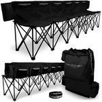 PowerNet Carli Lloyd 6 Seater Team Bench, Backpack Style Carry Bag Included, Ultra Portable, Great for Teams, Soccer Basketball Football Practice and Games