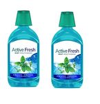 Active Fresh Mint Mouthwash-No Alcohol-Whiter Teeth,Fresh Breath,12hr Germ Protection (Pack Of 2)