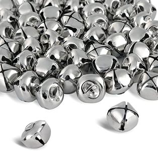 BigOtters Jingle Bells, Christmas Bells, 1 Inch Craft Bells Bulk DIY Bells for Home Decoration, 50 Pcs, Silver