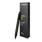 Everyman Black Mini Click Grafton Pen, Mini EDC Pen, Refillable Pocket-Size Metal Writing Pen, Versatile with Cartridges, Gift for Office, Business, Executive
