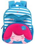 Toyshine 12" Cute Myramid Face Backpack for Kids Girls Boys Toddler Backpack Preschool Nursery Travel Bag ,Mini Size - Blue