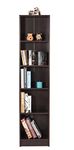 DeckUp Lexis 5-Shelf Engineered Wood Book Shelf and Display Unit (Dark Wenge, Matte Finish)