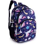 Half Moon 35L Moonlight Class 1-6 School Bags For Boys/School Bag For Girls | Backpack For Men/Backpack For Women | Water Resistant | 4 Zips Stylish And Trendy College Backpacks For Girls (Navy Blue)