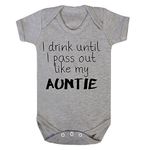 Reality Glitch I Drink Until I Pass Out Like My Auntie Babygrow (3-6 Months, Light Grey)