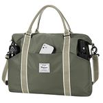 Travel Duffel Bag Sky Blue,Sports Tote Gym Bag,Shoulder Weekend Overnight Bag for Women with Trolley Sleeve and Wet Pocket Large Waterproof (Olive Green-XLarge)