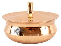 Indian Art Villa Bronze Kansya Utensils|Casserole with Lid|1300 ML Capacity|Serving Dishes Tableware Home Hotel Restaurant