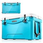 SereneLife 50 Quart Portable Cooler Box - Lightweight Heavy-Duty Travel Ice Cooler with 2-Way Handles, Drain - 5 Days Ice Retention, Holds 63 12-Ounce Cans & 2-Liter Bottles SLCB50BL (Blue)