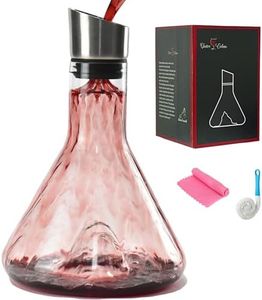 Wine Decanter, BOQO 60oz Wine Aerator with Built-in-Aerator Stainless Steel Filter, 100% Hand Blown Lead-free Crystal Glass Wine Decanters and Carafes,Wine Gift