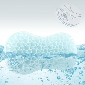 Sunlit Bath Jello Mini Gel Bath Pillows, Lumbar Pillow for Bathtub, Back Support Pillow, Gel Pillow with Non-Slip Suction Cups for Lumbar, Back Rest Support, Aqua Blue
