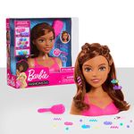 Barbie Fashionistas 8-Inch Styling Head, Brown Hair, 20-Pieces, Pink