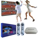YRPRSODF TV Game Console Built in 100+ Games, Handheld Video Game System with 2.4G Wireless Gamepad Somatosensory Control, HD Output, Home Interactive& Puzzle Games,Grey