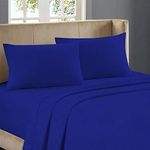 Luxurious Soft Organic 100% Egyptian Cotton 3 Pcs Flat Sheet Full Size with New Royal Blue Color and 500 TC Solid Pattern.
