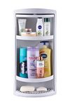 Simandhar Rotating Plastic Bathroom Corner Cabinet | Bathroom Organizer Storage | Corner Shelves Wall Mounted | Bathroom Accessories (62cm* 25cm* 25cm) (Grey)