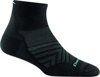 Darn Tough Women's Run 1/4 Ultra-Lightweight Running Sock (Style 1044) - Black, Medium