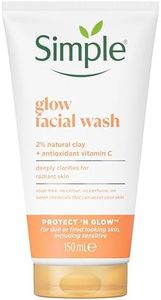Simple Protect 'N' Glow Express Glow Clay Polish Cleanser leaves skin naturally glowing for expert facial skin care 150 ml