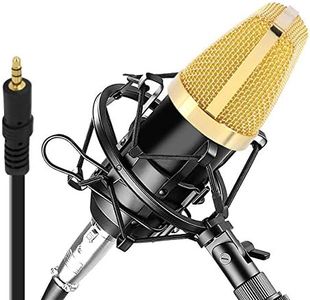 Pyle Condenser Microphone Bundle, 3.5 mm Recording Microphone, Shock Mount Plug and Play,Computer Microphone, Podcast, Recording, Studio Vocal, YouTube - PDMIC71