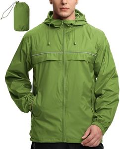 V VALANCH Mens Packable Rain Jacket Waterproof Lightweight Windbreaker with Hood Outdoor Raincoat for Hiking Running Travel