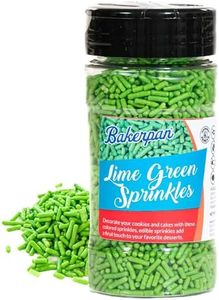 Bakerpan Lime Green Jimmies Sprinkles - 6 Ounces Lime Green Sprinkles for Cake Decorating, Edible Sprinkles for Cupcakes, Ice Cream (Made in USA)