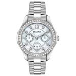 Bulova Women's Analog White Dial Japanese-Quartz Watch (Model:96N111)