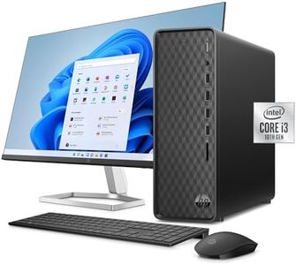 HP Slim Desktop Computer and 27" FHD Monitor, Intel Core i3-10105 (Up to 4.4 GHz), 32GB RAM, 1TB SSD, WiFi, Bluetooth, HDMI, RJ-45, Mouse and Keyboard, Windows 11 Home, Dark Black