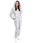 The Big Softy Adult Onesie Pajamas for Women, Cute Onesie for Women, Onesies for Teens, Fleece Onesie Adult, Teen PJs, Grey Clouds, Medium