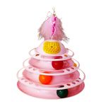 Foodie Puppies Cat Interactive 4 Level Feather Towers of Circle Track Roller with Moving Balls Interactive Play Toy for Small Dogs Kitten/Cat (Color May Vary) (4 Fun Tower Toy)