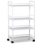 costoffs 4 Tier Storage Trolley, Slide Out Rolling Utility Cart, Storage Shelf Rack on Wheels, Space Organizer for Office, Kitchen, Bedroom, Bathroom, Laundry Room