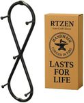 RTZEN Vertical Infinity Farmhouse Small Key Holder for Wall - Handcrafted Swirl Decorative 5 Key Hooks for Home Entryway - Wrought Iron Black Wall Mount Key Rack Purse Coat and Leash Holder/Organizer