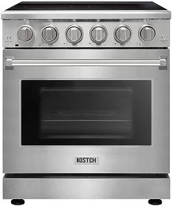 KOSTCH 30 inch Professional Electric Range with 5 Heating Elements Cooktop, 4.55 Cu. Ft. Convection Oven Capacity, Smooth Glass Top, in Stainless Steel, KOS-30RE06H (Stainless Steel)