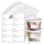 Freezer Labels Stickers - 300 White Sticky Labels (6x3 cm) - Oil & Waterproof Food Labels for Jar, Pantry & Container - Personalised Stickers Labels for Kitchen Organisation & Meal Prep