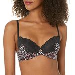Maidenform Women's Comfort Devotion Your Lift Convertible Straps, Lace Underwire Bra, Black Ombre Spot Print, 34B