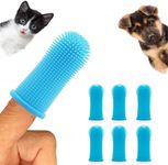 Dog Finger Toothbrush, 6Pcs Dog & Cat Toothbrush, 360º Silicone Puppy Tooth Brush, Dogs Cats Teeth Cleaning Dental Care