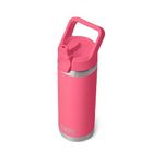 YETI Rambler 18 oz Bottle, Vacuum Insulated, Stainless Steel with Straw Cap, Tropical Pink